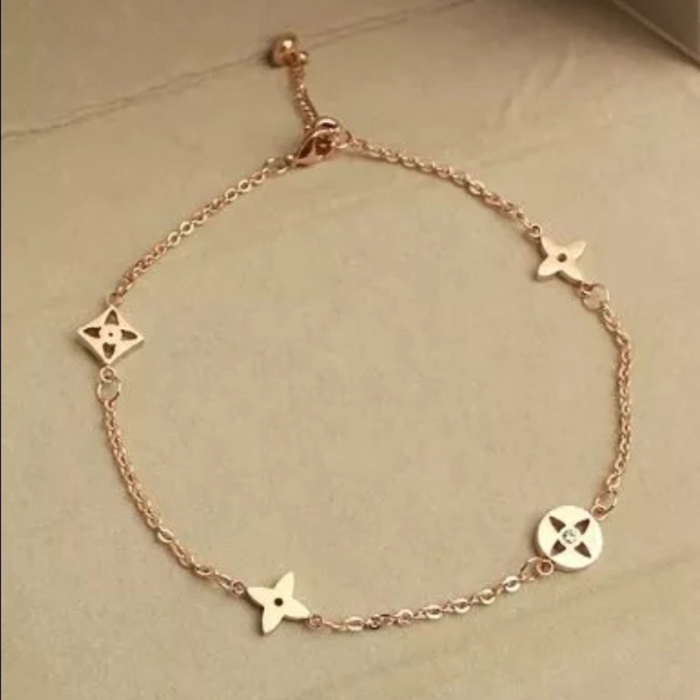 Rose Gold Plated Monogram Forever Love Bra…